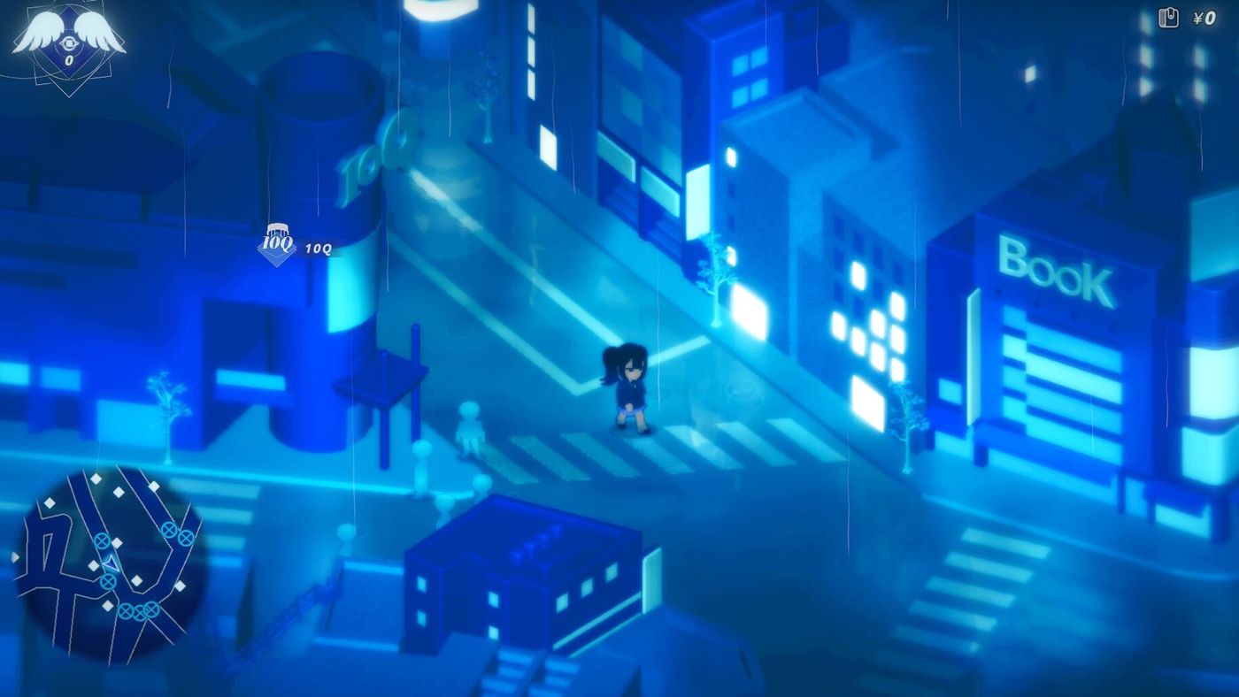 Official Rain98 screenshot: a blue-lit demo frame from the store page