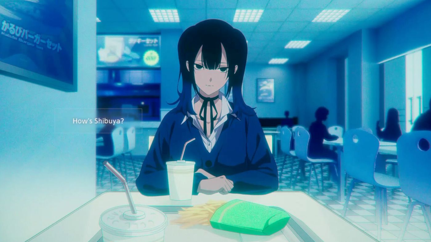 Official Rain98 screenshot: a bright blue scene from the demo build